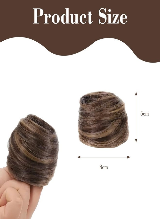 PKRFCJ 2 Pcs Real Hair Bun Wig,Messy Fake Hair Buns Hair Piece,Suitable for Ladies and Girls,Fashionable and Natural(Golden) - Image 2